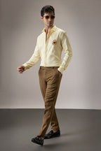 Cora (Heart)  - Hand Embroidered Designer Shirt -Ivory