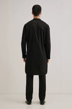 Gaja(Elephant)- Hand Embroidered Designer Kurta - Black