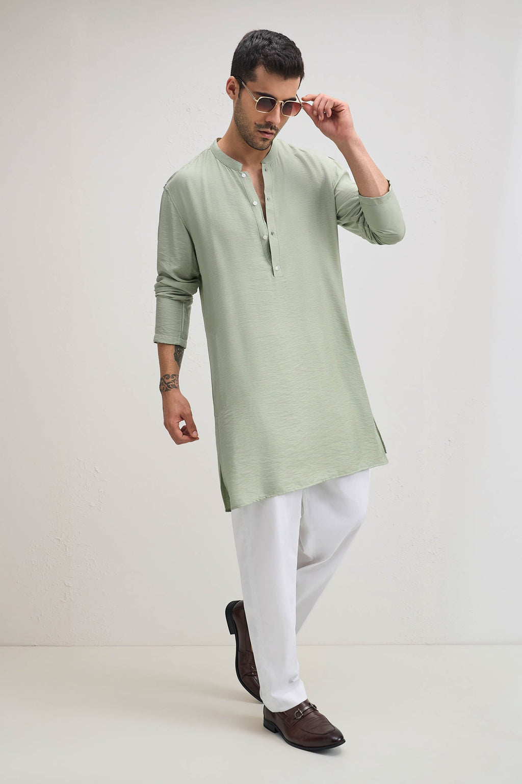 Haryali Hues Kurta  - Pistachio(Green)