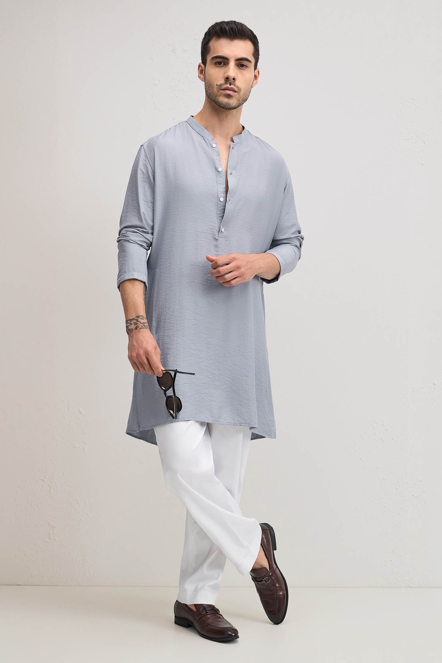 Cool-e-khass Kurta - Cool Grey