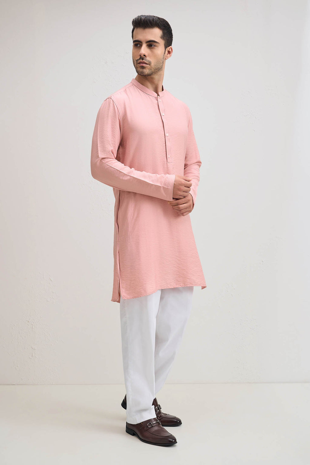 Gulab-e-basanti Kurta - Salmon Pink