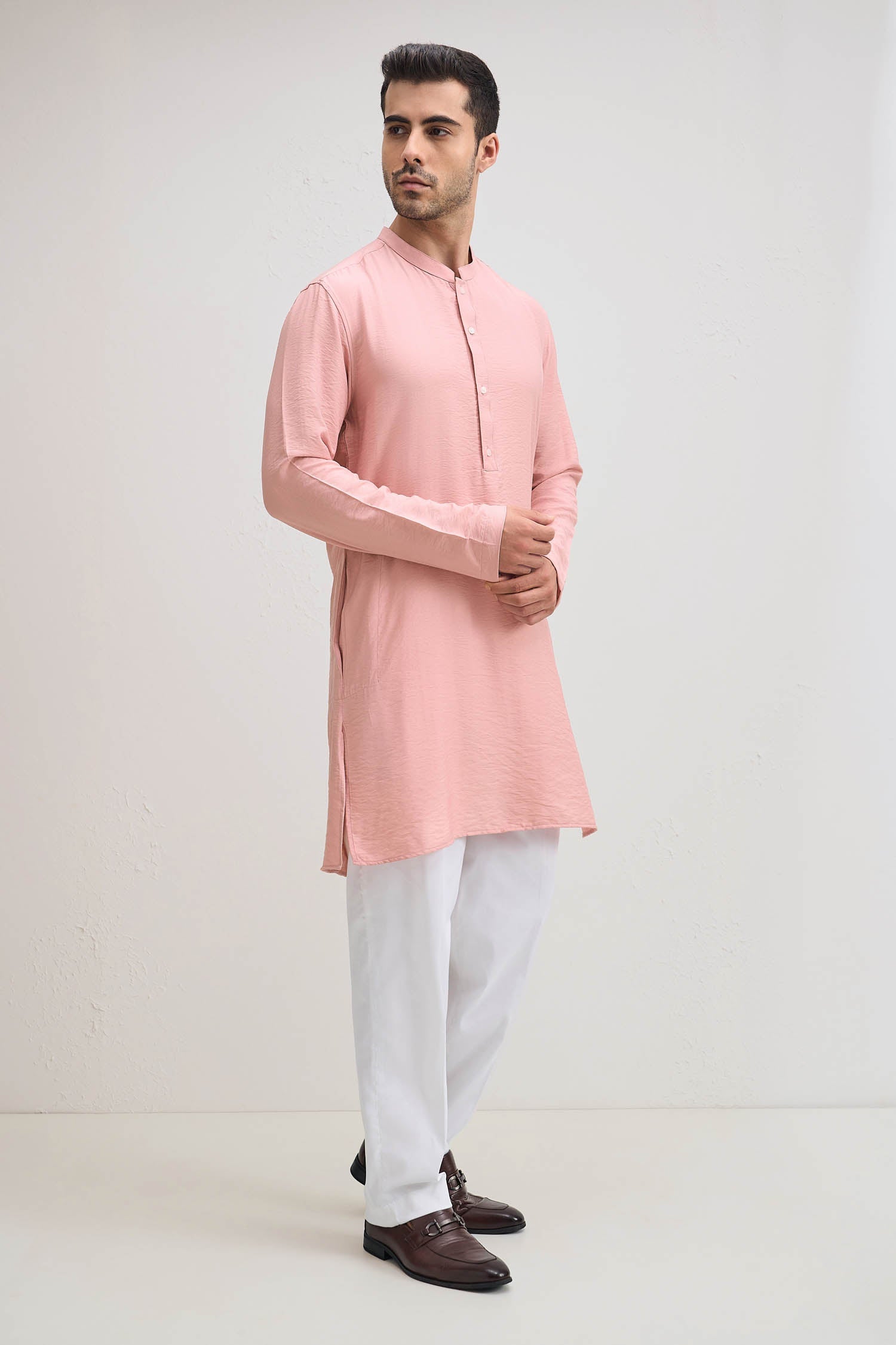 Gulab-e-basanti Kurta - Salmon Pink
