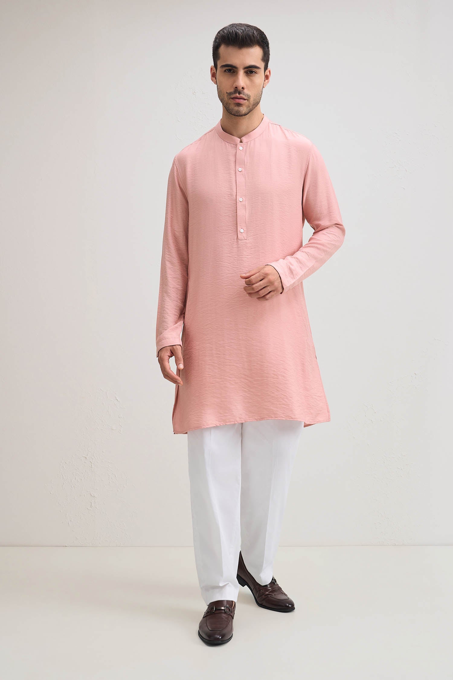 Gulab-e-basanti Kurta - Salmon Pink