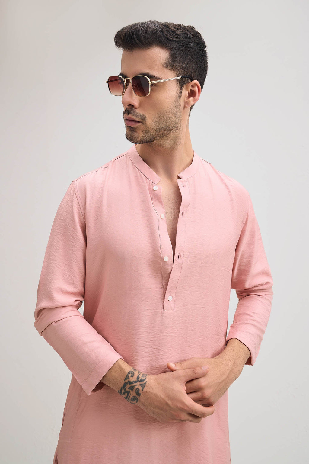 Gulab-e-basanti Kurta - Salmon Pink