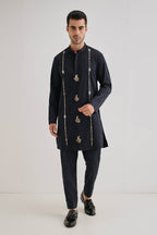 Kolka Hand Embroidered Designer Kurta - Navy
