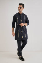 Kolka Hand Embroidered Designer Kurta - Navy