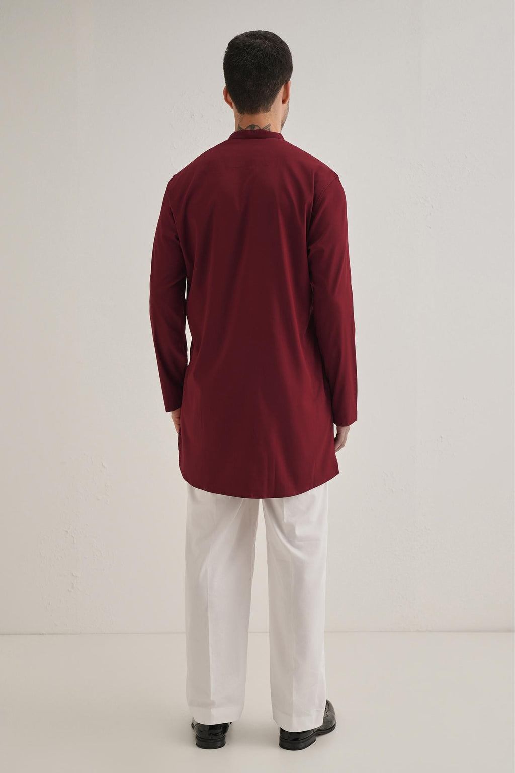 Nestling(Bird) Hand Embroidered Designer Kurta - Burgundy