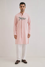 Lynx - Hand Embroidered Designer Kurta - Pink