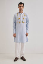 Speculum(Mirror) - Hand Embroidered Designer Kurta - Powder Blue
