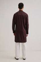 Lynx - Hand Embroidered Designer Kurta - Wine