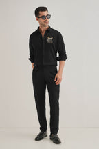 Bear-y-rich - Hand Embroidered Designer Shirt - Black