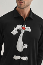 Sylvester Hand Embroidered Designer Shirt - Black