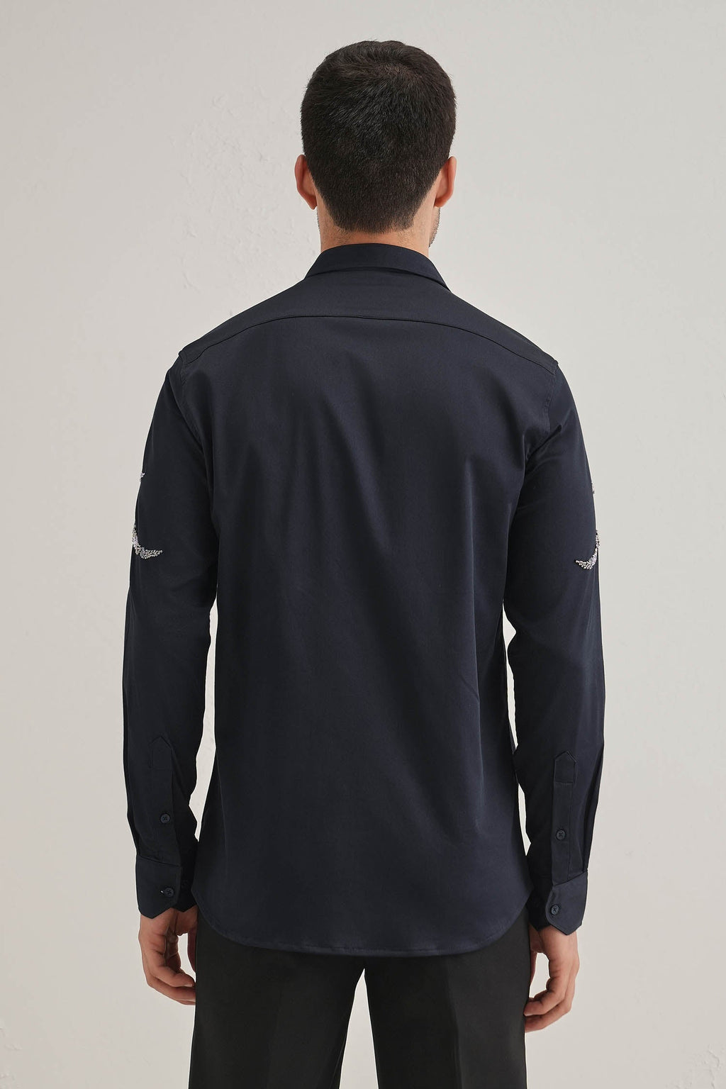 Sway - Hand Embroidered Designer Shirt - Navy