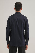 Sway - Hand Embroidered Designer Shirt - Navy