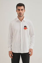 Quackery- Hand Embroidered Designer Shirt - White