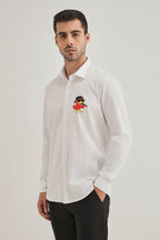 Quackery- Hand Embroidered Designer Shirt - White