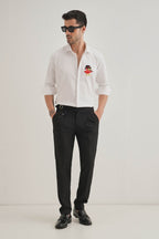 Quackery- Hand Embroidered Designer Shirt - White