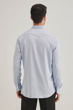 Serpent(Snake)- Hand Embroidered Designer Shirt - Powder Blue