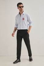 Serpent(Snake)- Hand Embroidered Designer Shirt - Powder Blue