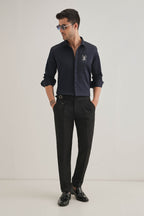 Daddy Long Legs(Spider) Hand Embroidered Designer Shirt - Navy