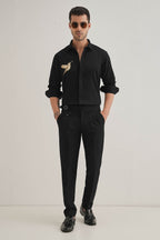 Birdie(Bird)- Hand Embroidered Designer Shirt - Black