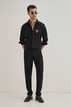 Biological Heart- Hand Embroidered Designer Shirt - Black