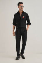 Biological Heart- Hand Embroidered Designer Shirt - Black