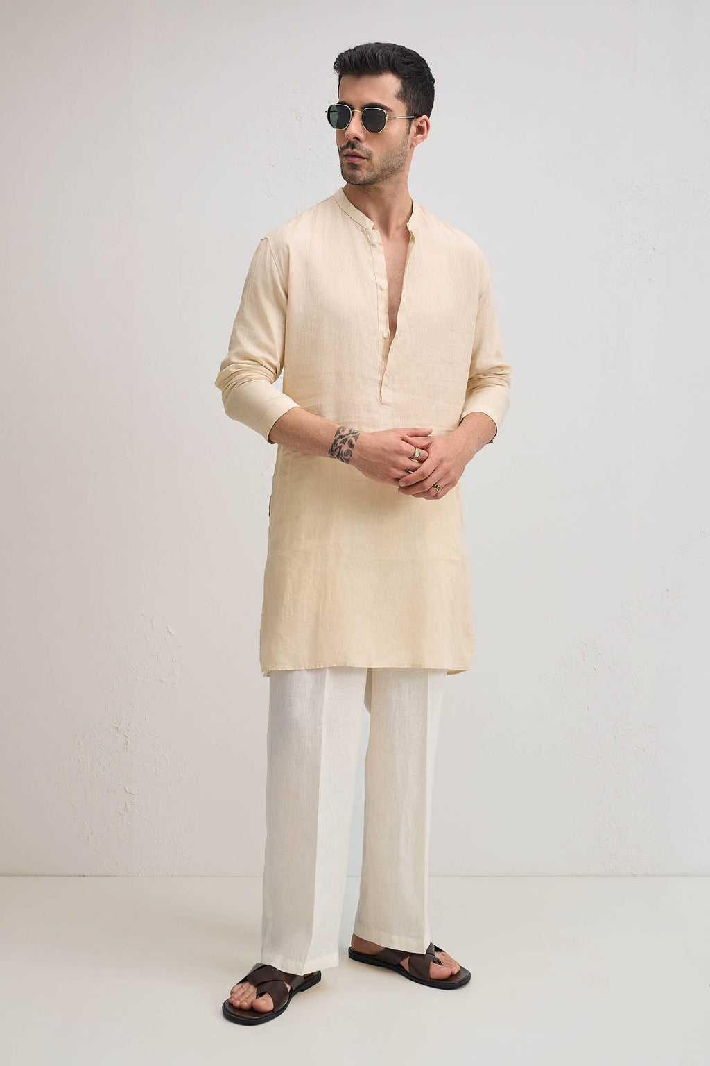 Irish Linen Kurta - beige