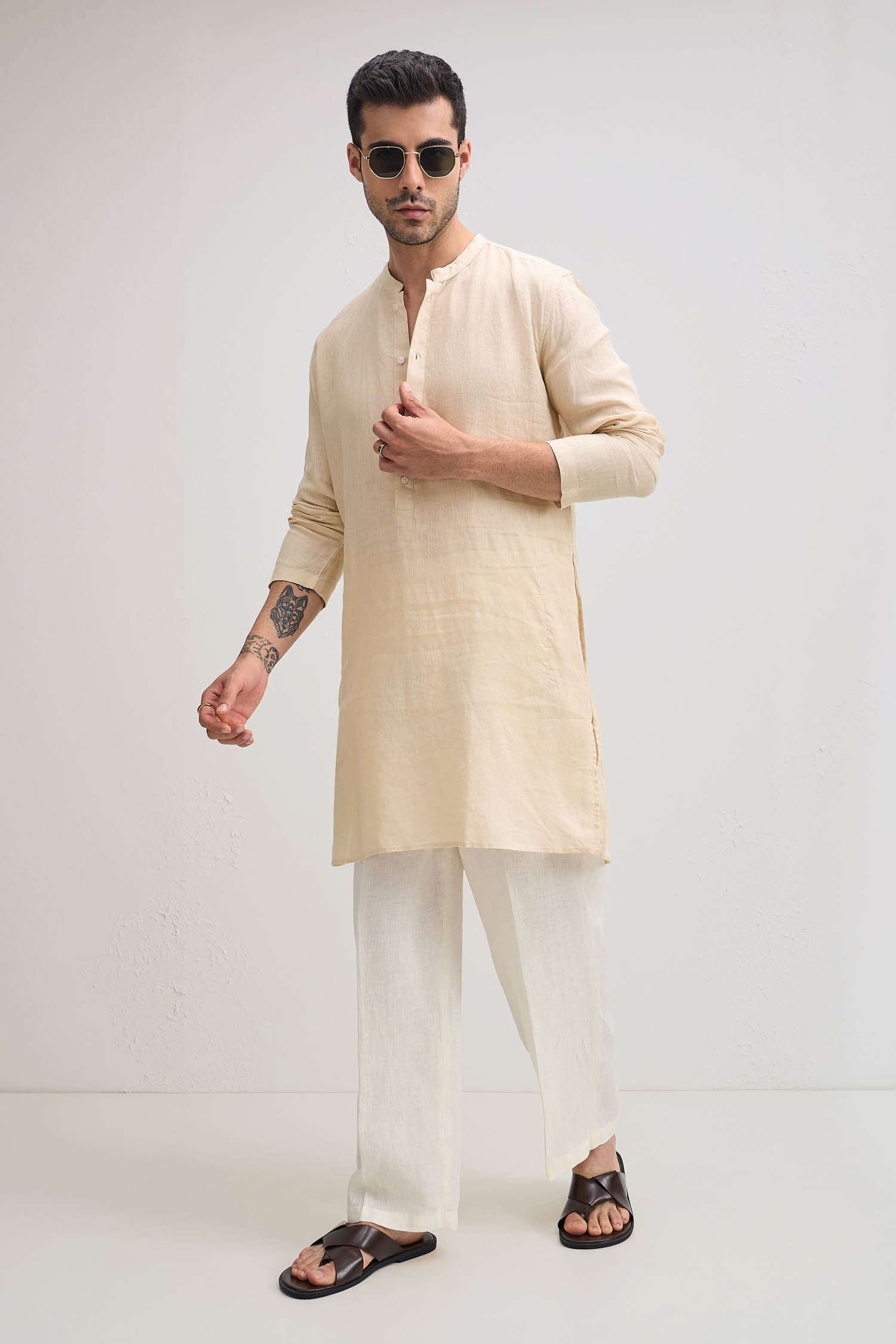 Irish Linen Kurta - beige