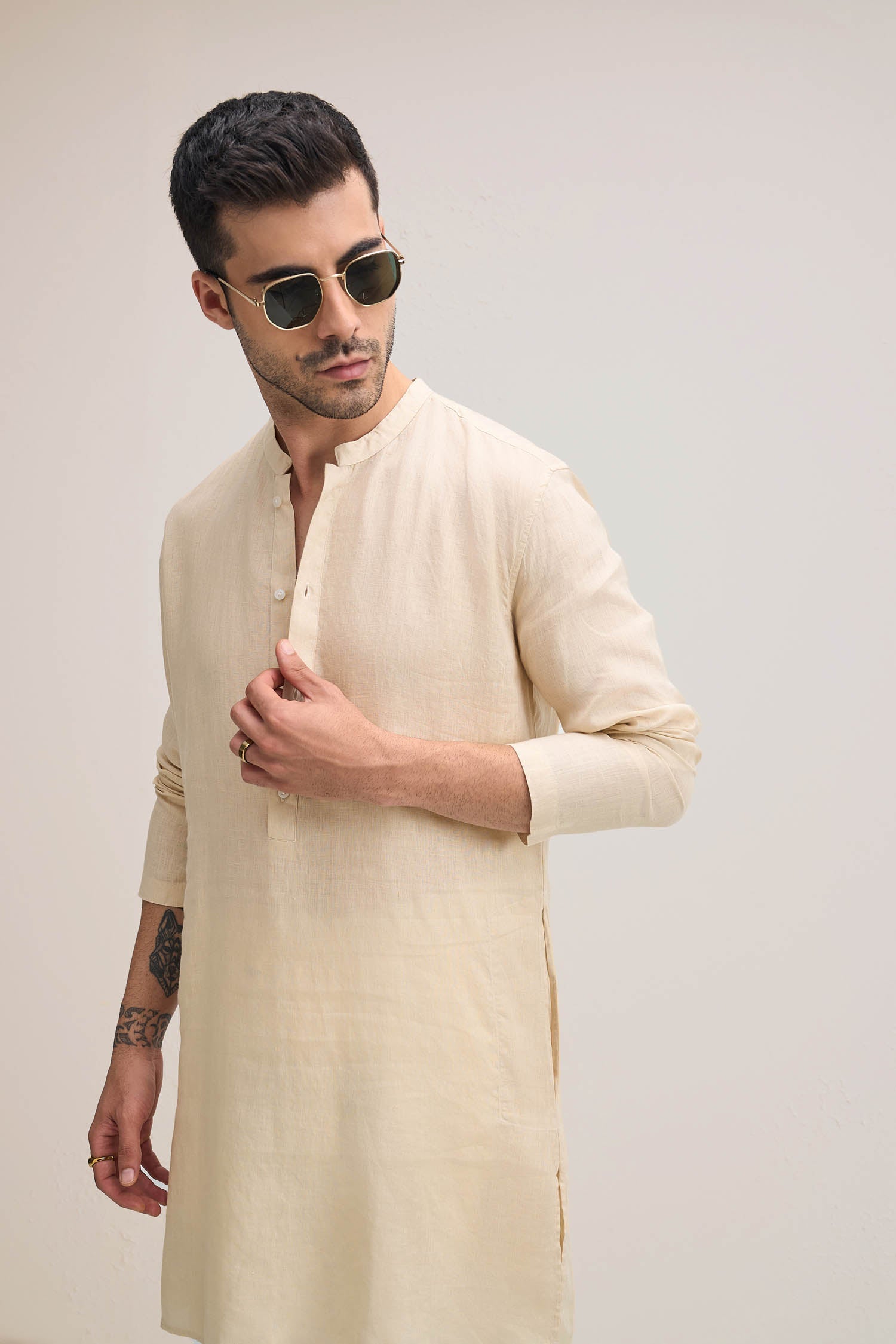 Irish Linen Kurta - beige
