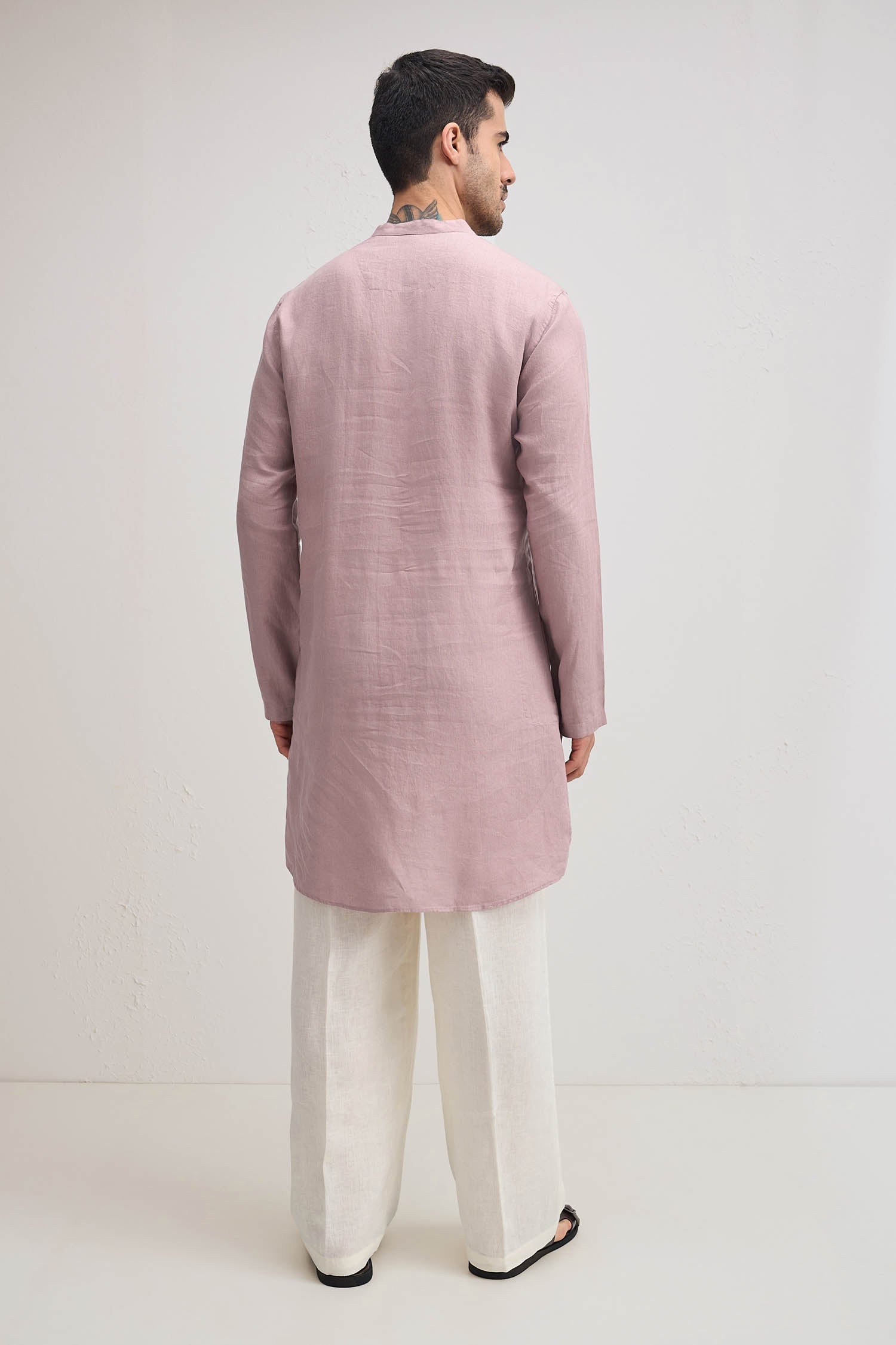 Irish Linen Kurta - Dusky Pink