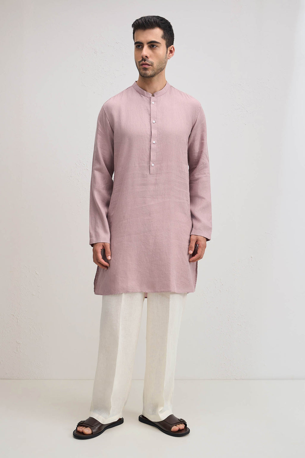 Irish Linen Kurta - Dusky Pink