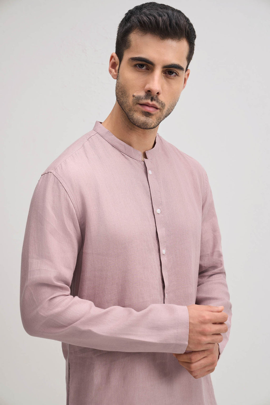 Irish Linen Kurta - Dusky Pink