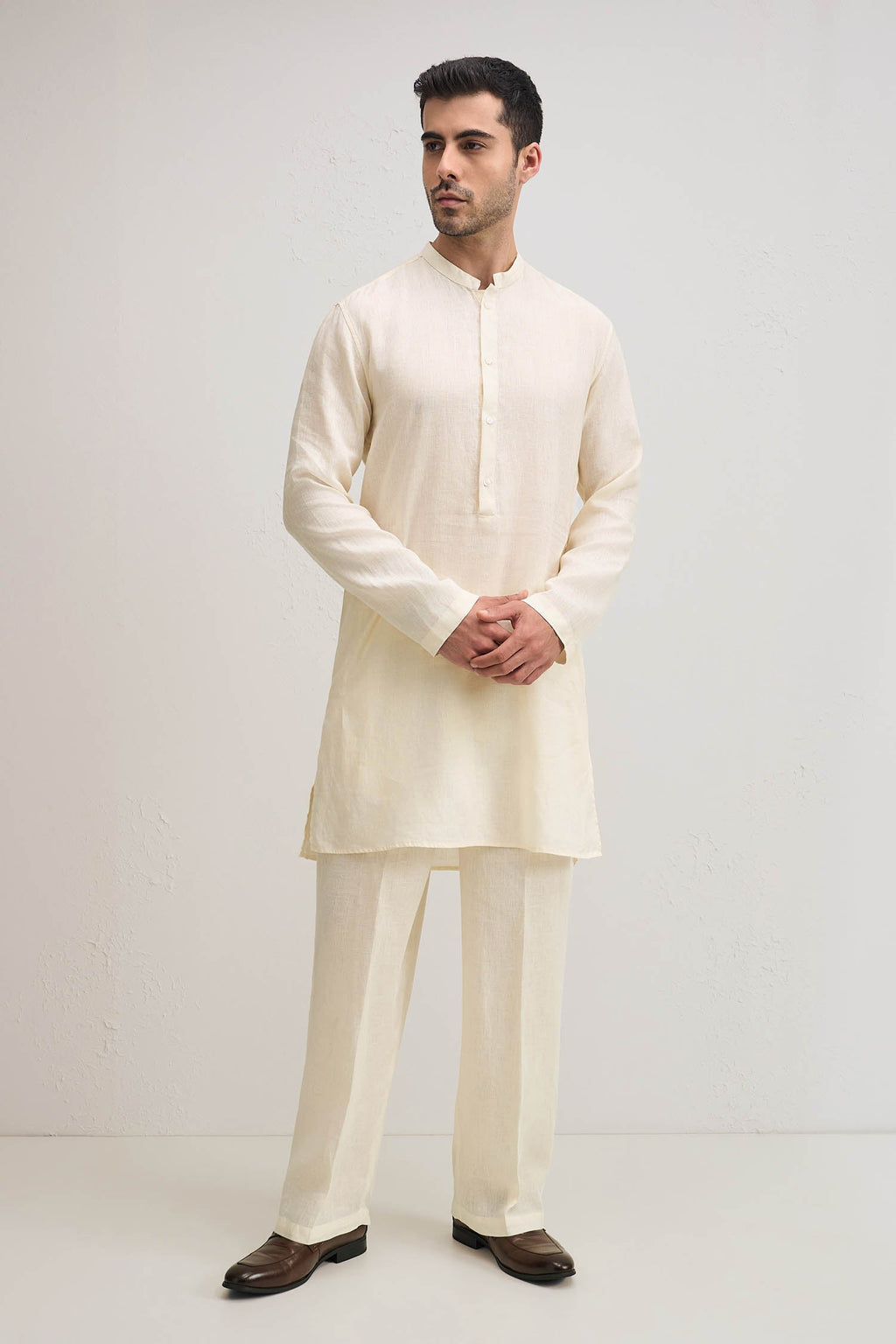 Irish Linen Kurta - Ivory