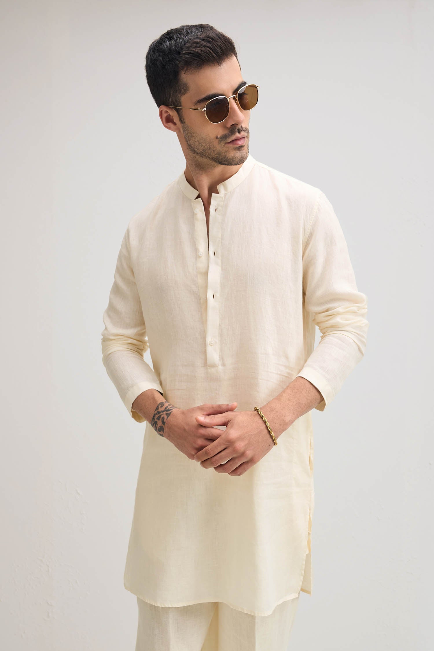 Irish Linen Kurta - Ivory