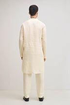 Irish Linen Kurta - Ivory Hue