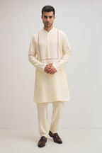 Irish Linen Kurta - Ivory Hue