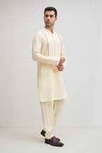 Irish Linen Kurta - Ivory Hue