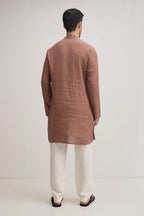Irish Linen Kurta - Mocha(Brown)