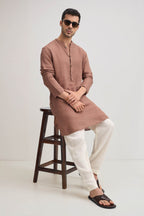 Irish Linen Kurta - Mocha(Brown)