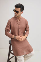Irish Linen Kurta - Mocha(Brown)