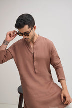 Irish Linen Kurta - Mocha(Brown)