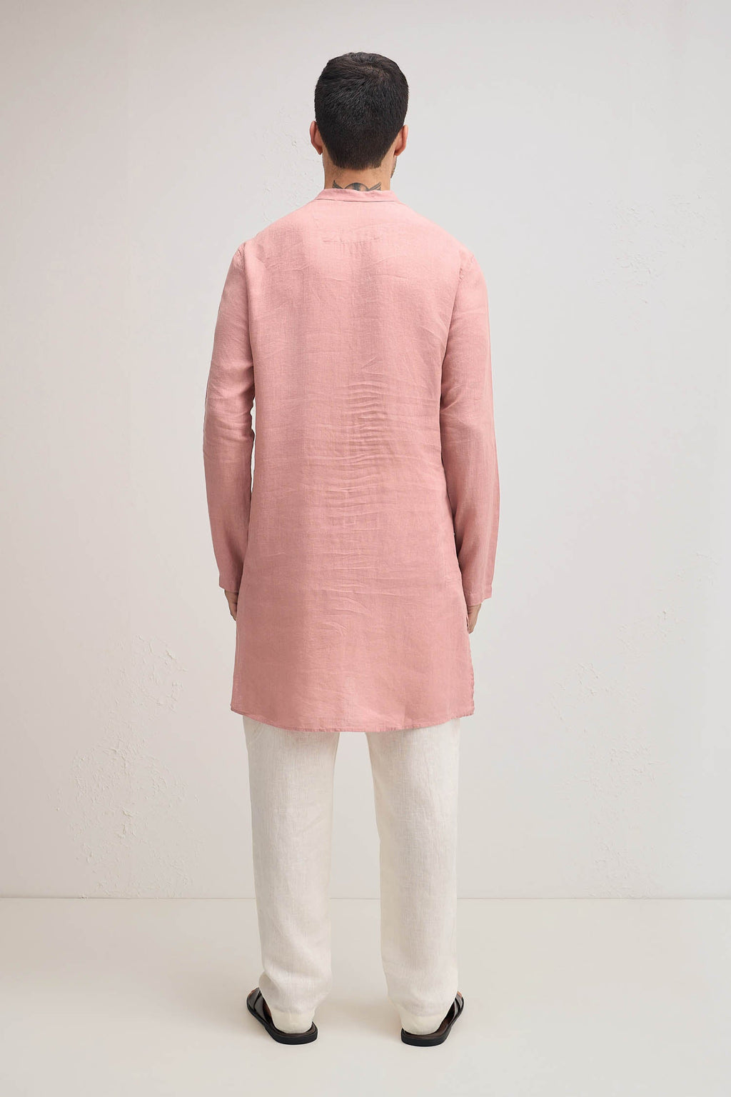 irish Linen Kurta - Rose Pink