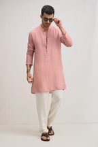 irish Linen Kurta - Rose Pink