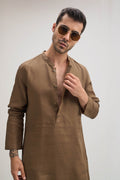 Irish Linen Kurta - Cocoa Brown