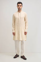 Outline Irish Linen Kurta - Beige