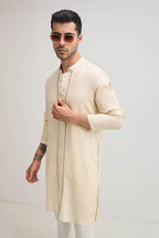 Outline Irish Linen Kurta - Beige