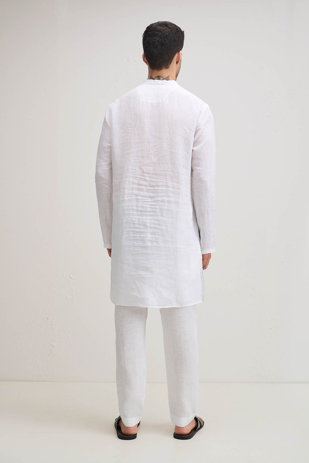 Irish Linen Kurta - White