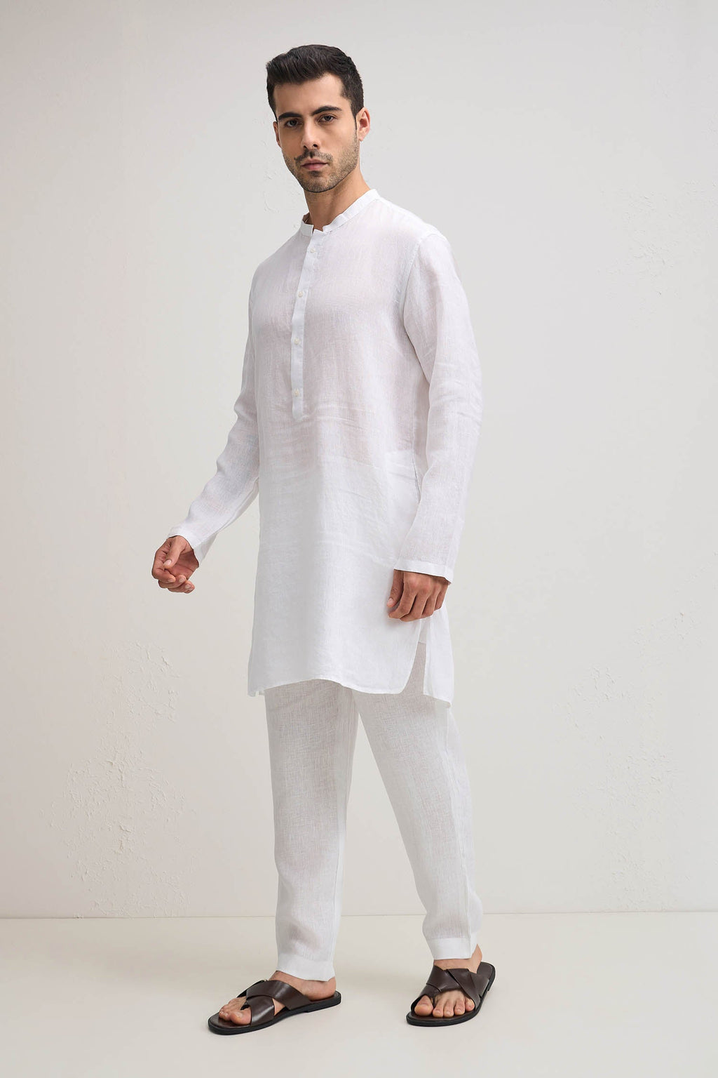 Irish Linen Kurta - White