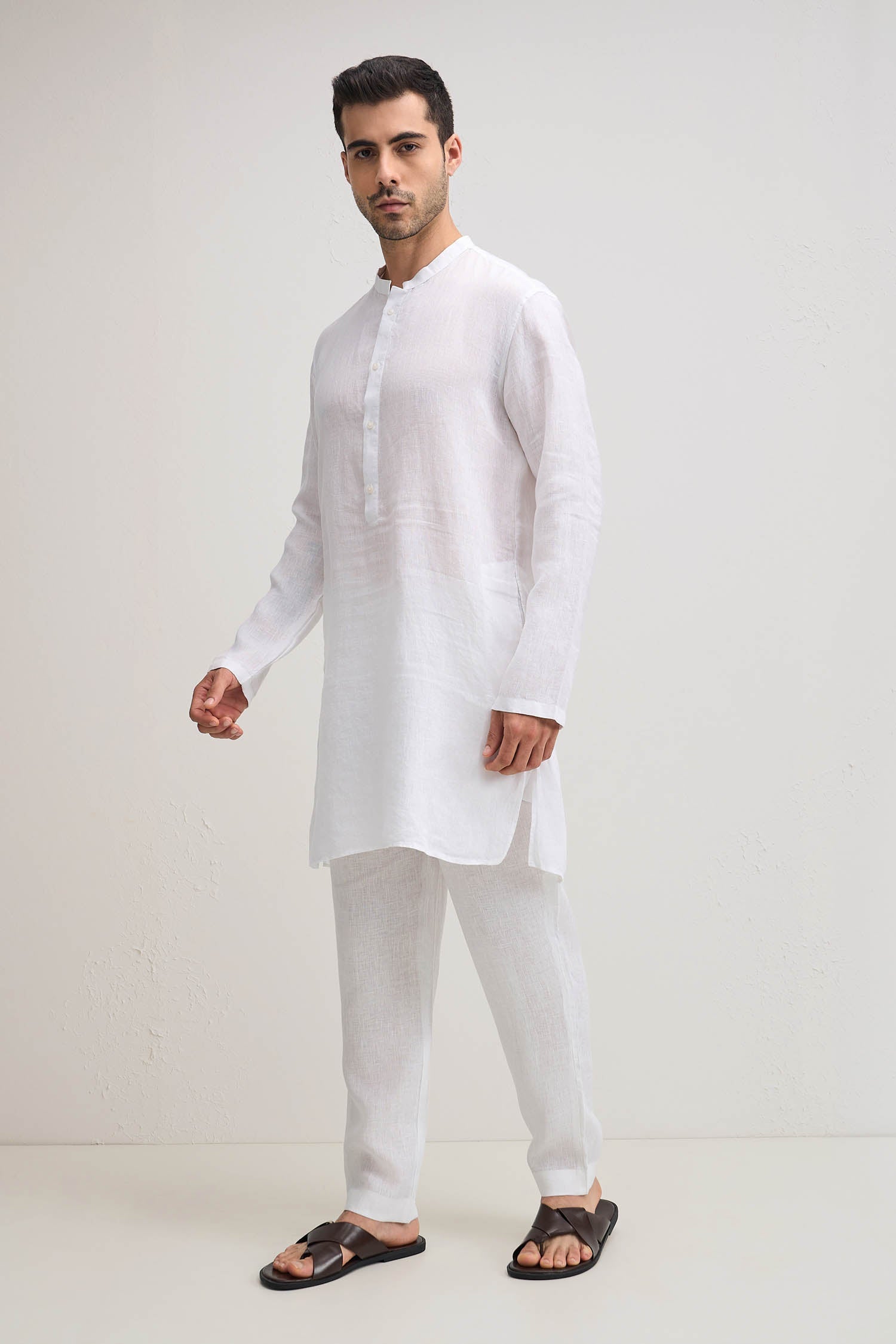 Irish Linen Kurta - White